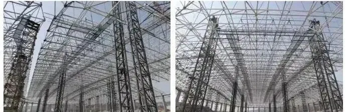 【钢结构·工程】甘肃临洮滑冰馆105米跨度椭圆形屋盖网架封顶(图6)