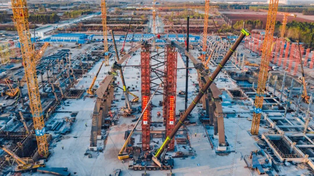 【钢结构·工程】3万多吨钢结构的廊坊临空国际会展中心顺利封顶(图11) 图片