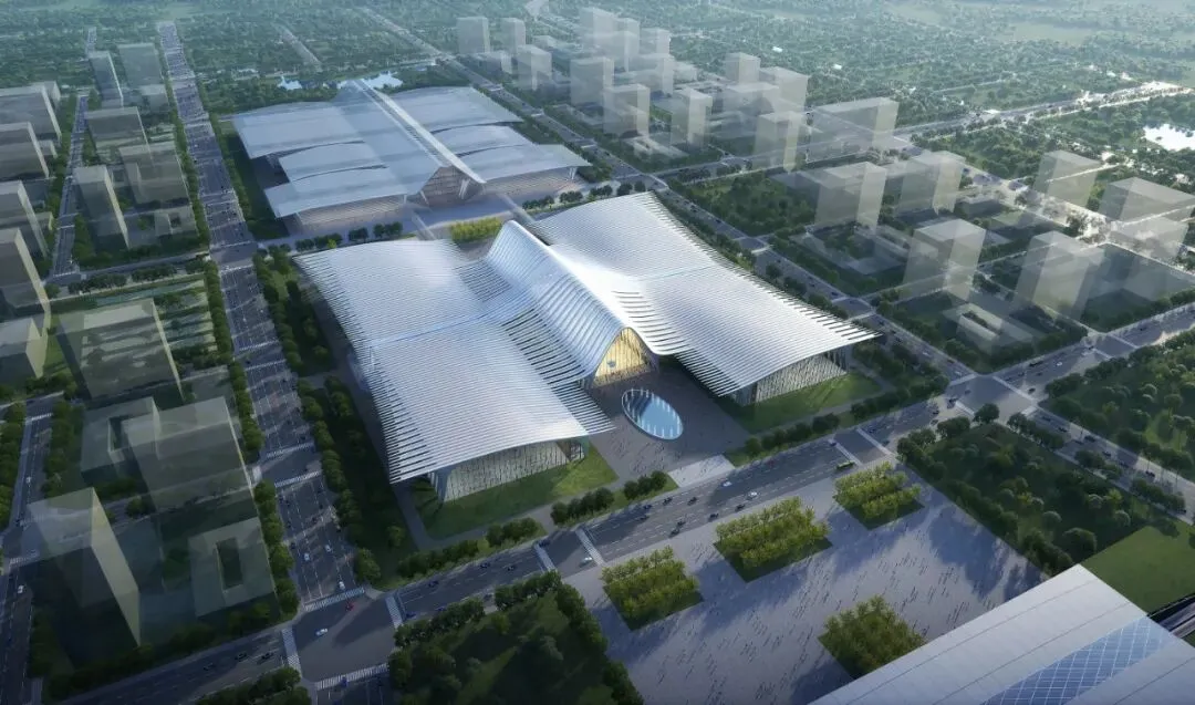 【钢结构·工程】3万多吨钢结构的廊坊临空国际会展中心顺利封顶(图1) 图片